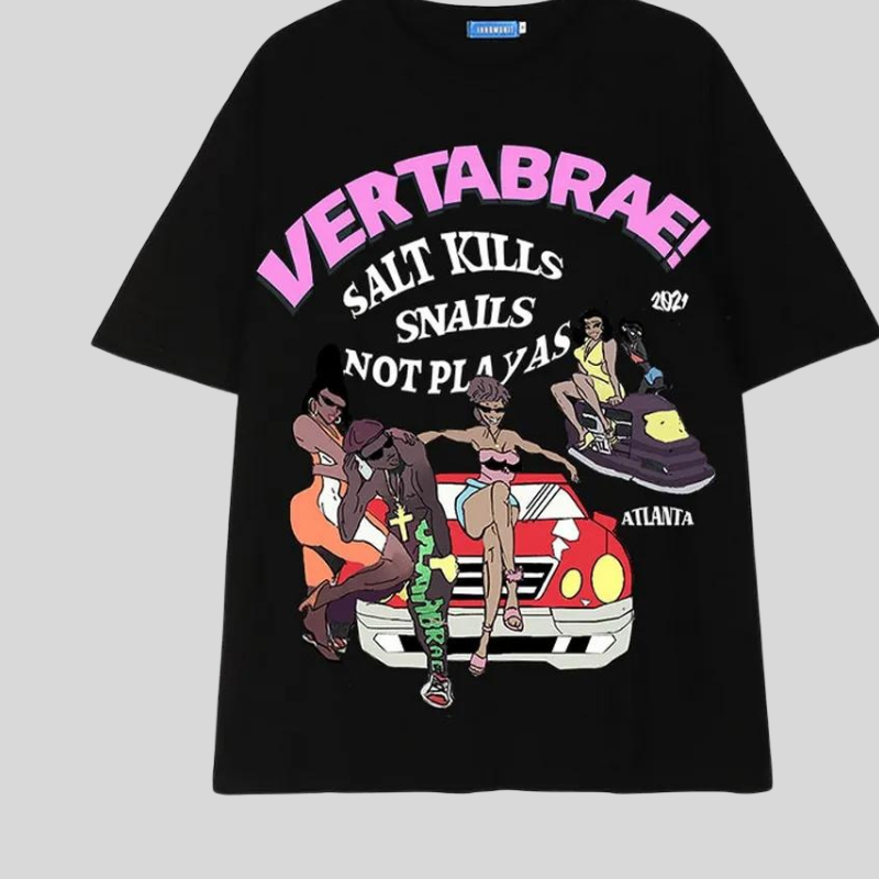 Designer- Mens -black- T Shirts -Vertabrae